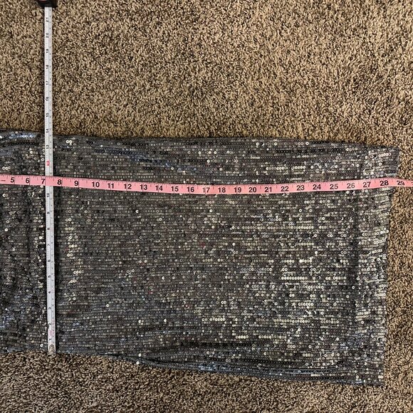 Urban Social Size Medium Grey Sequined Minidress with Adjustable Straps New - Picture 6 of 6